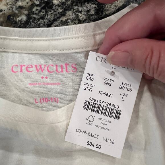 NWT J. Crew Girls' Ivory Glitter pumpkin Halloween Fall Graphic Tee - Picture 7 of 10